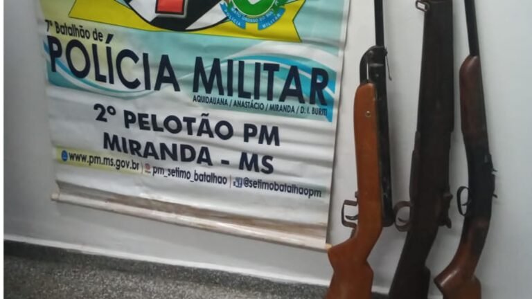 Em Miranda, Polícia Militar tira duas armas de fogo irregulares de circulação