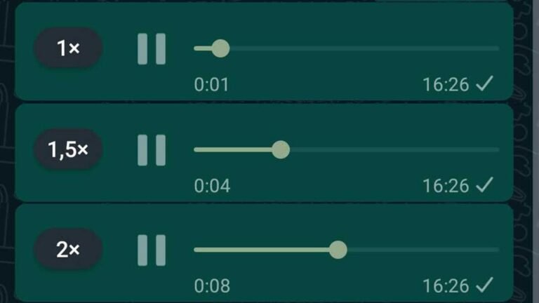 WhatsApp liberar opção para acelerar mensagens de áudio