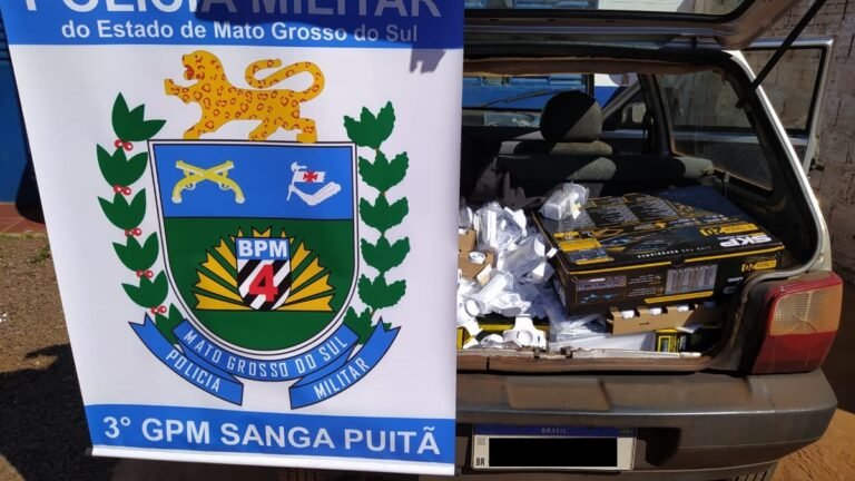 PM apreende veículo carregado de descaminho