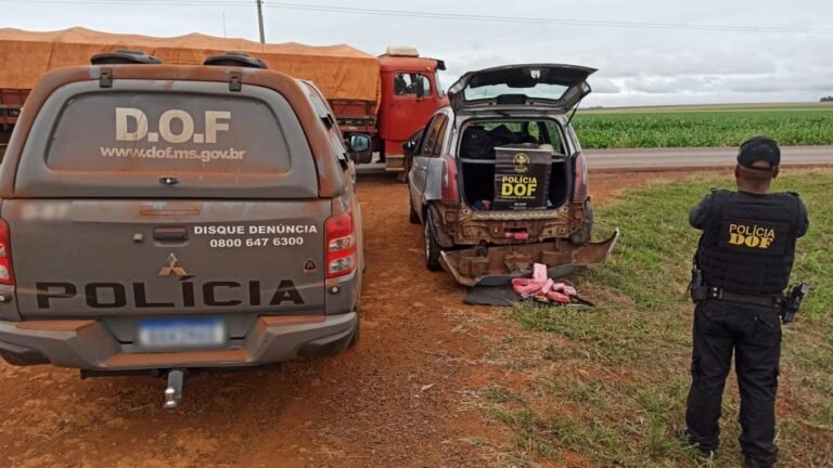 Veículo que seguia para Amambai com pasta base de cocaína foi apreendido pelo DOF durante a Operação Hórus