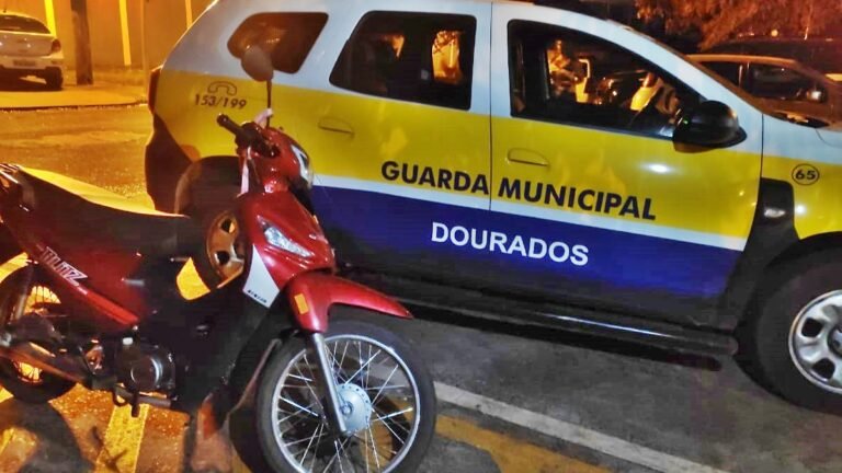 MOTO FURTADA NO PARAGUAI É RECUPERADA EM DOURADOS PELA GM