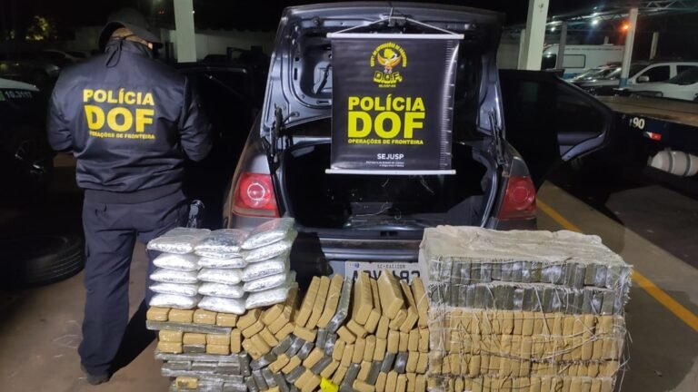 VEJA VÍDEO – Homem que seguia para Mundo Novo com mais de 280 quilos de maconha e skank foi preso pelo DOF