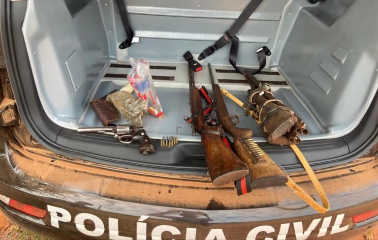 Polícia Civil de prende homem com várias armas de fogo e munições em sua casa