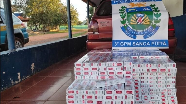 8 caixas de cigarros contrabandeados do Paraguai é apreendido