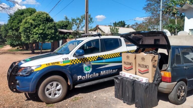 VEJA VÍDEO Polícia Militar apreende 250 pacotes de cigarros contrabandeados em MS