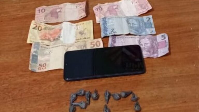 Polícia Militar prende autor de tráfico de drogas.