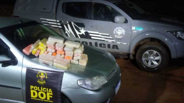 Veículo com pasta base de cocaína foi apreendido pelo DOF