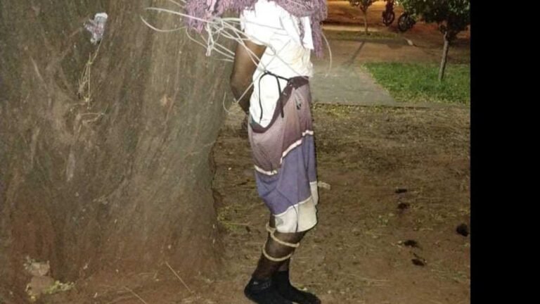 Homem é amarrado em arvore na madrugada após tentar furtar residência