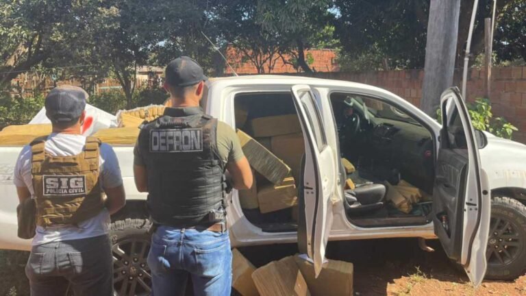 VEJA VÍDEO – Policiais civis recupera caminhonete e apreendem uma tonelada de drogas