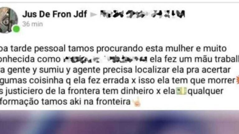 Os justiceiros procura por uma mulher no Facebook no qual seria a próxima vitima