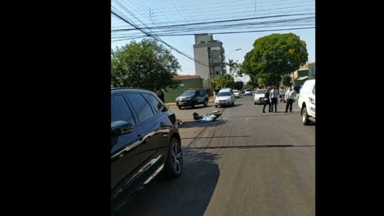 URGENTE – Acaba de ocorrer acidente com vitima fatal no centro de Dourados