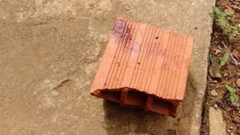 Mulher é agredida e revida com uma tijolada no rosto do namorado