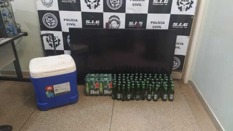Criminosos furtam 88 garrafas de cerveja em MS e acabam presos pela Polícia Civil