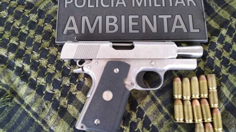 Jovem é preso após disparo de pistola Colt, calibre 45 em MS