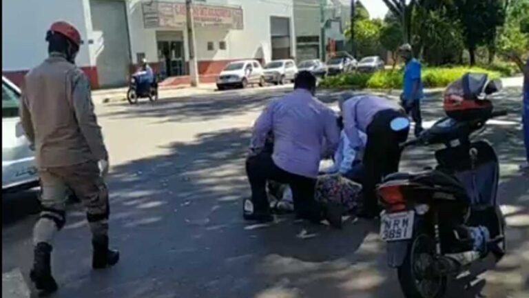 Idosa é atropelada na área central de Dourados e esta no hospital em estado grave