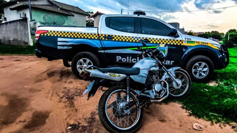 Polícia Militar apreende motocicleta irregular em Coxim