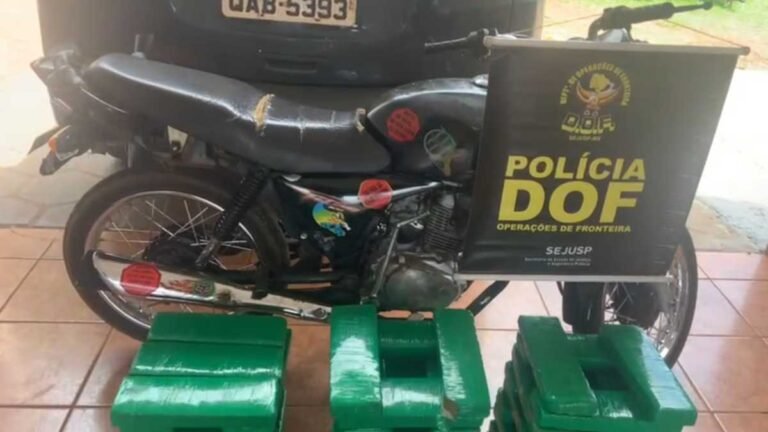 Motocicleta com mais de 30 quilos de maconha foi apreendida pelo DOF