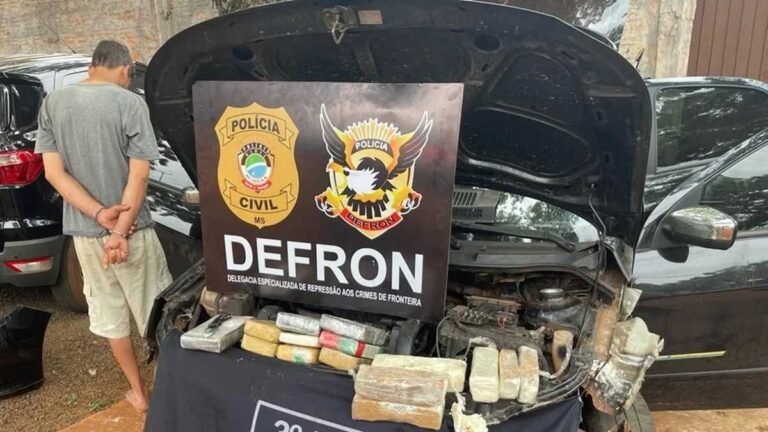 Jardim Água Boa – Policiais civis apreendem mais de 14kg de cocaína em Dourados