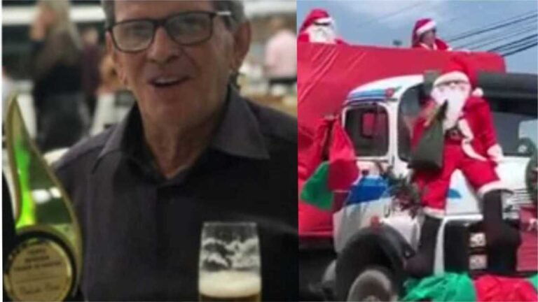 VÍDEO – Homem vestido de Papai Noel morre atropelado após cair de veiculo