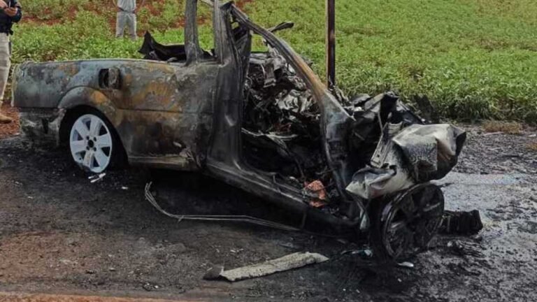 Vídeo do acidente que deixou um carbonizado entre Dourados e Fatima do Sul – [assista]