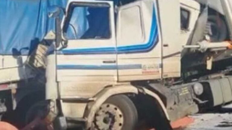 VÌDEO – Carretas se chocam e ficam retorcidas em Nova Alvorada do Sul [assista]