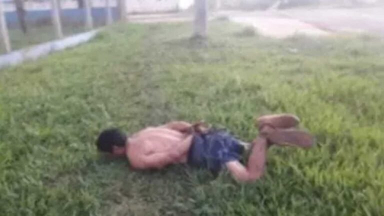 Populares encontram corpo de homem morto e amarrado por cordas próximo a campinho de futebol