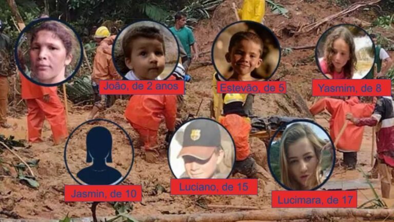 Em decorrência das fortes chuvas, deslizamento de terra mata mãe e seis filhos