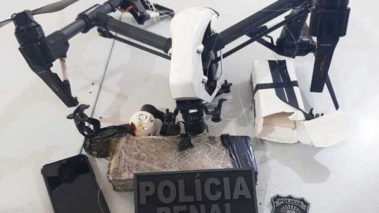 Drone avaliado em 15 mil usado para levar drogas a presidio é abatido pela policia