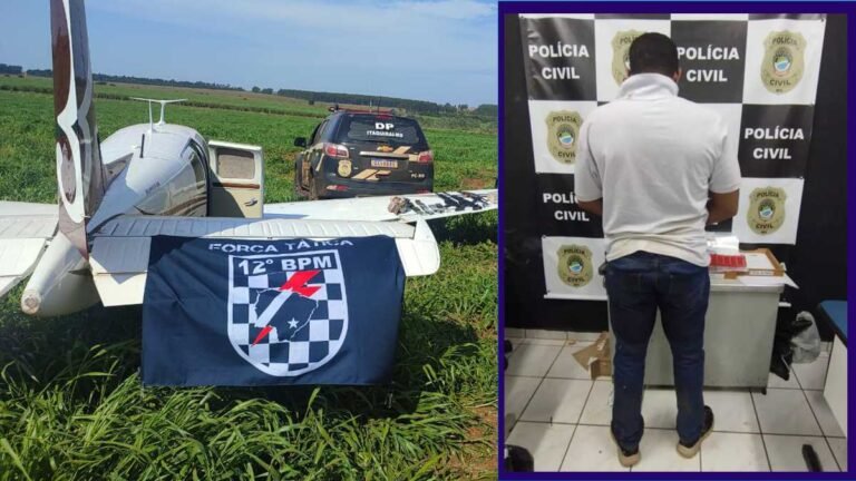 Avião que caiu estava carregado com drogas, fuzis AK 47 e munições, piloto foi preso