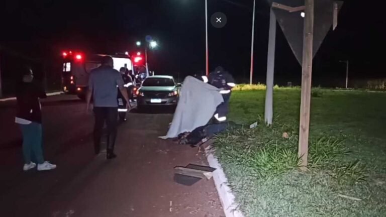 Avenida Guaicurus – Homem perde controle de moto e morre ao bater em poste em Dourados