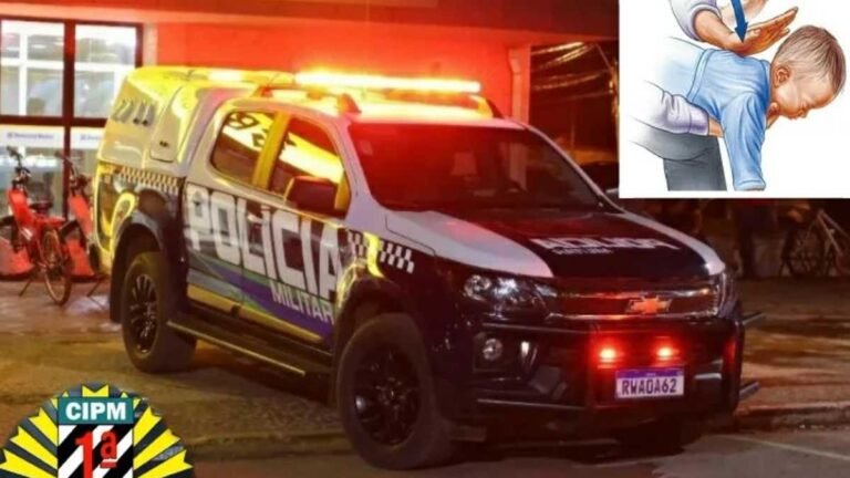 PM e Guarda Municipal socorrem bebê de 1 ano e 03 meses engasgado 