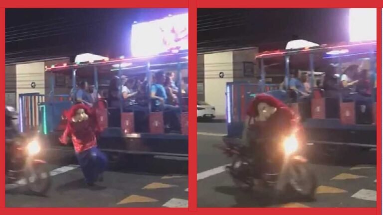 Vídeo – Fofão é atropelado por motocicleta ao descer do Trenzinho da Alegria [assista]