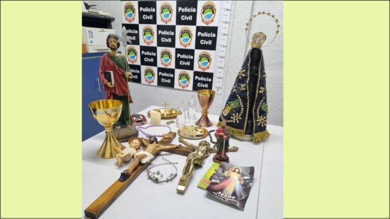 Polícia Civil recupera itens religiosos furtados de igreja católica e prende autor