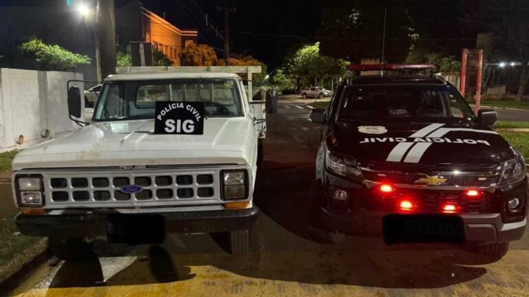 Caminhão e Camionete F4000 tomados em assalto é recuperada e policia autua suspeitos em flagrante