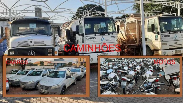 Leilão da Sanesul tem caminhão, motos e utilitários, confira os lances