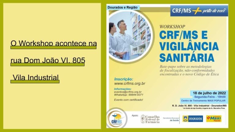 Vila Industrial – Prefeitura e CRF/MS realizam workshop nesta segunda (18)