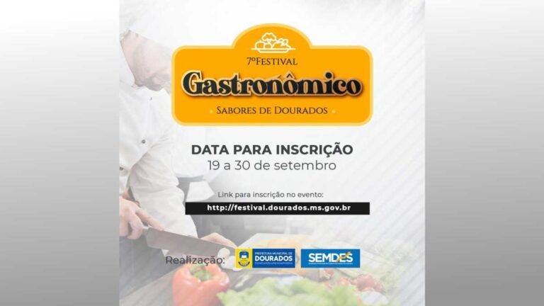 Estão abertas as inscrições do 7º Festival Gastronômico Sabores de Dourados