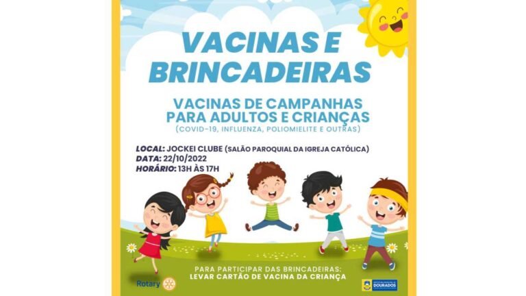 Prefeitura e Rotary fazem ação de vacinação e brincadeiras no Jóquei Clube neste sábado