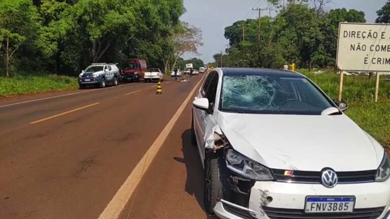 Atropelamento mata ciclista na BR-376 em Fátima do Sul