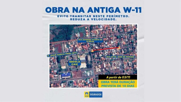 Obras de drenagem exigem interdição na rua W-11 nesta quinta-feira