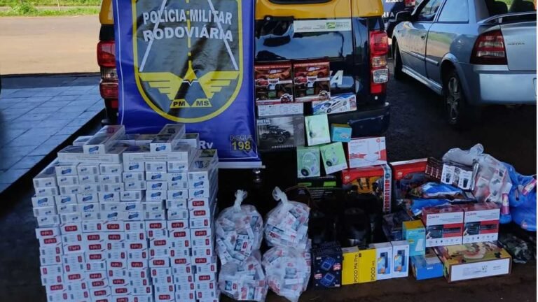 Polícia Militar Rodoviária apreende carga de contrabando e descaminho, na MS 141