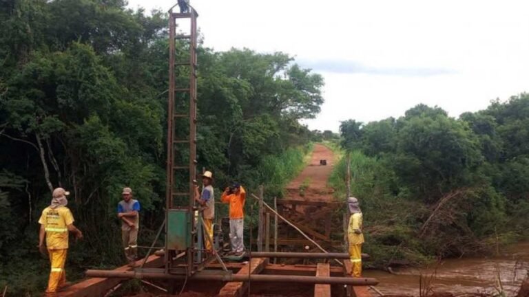 Ponte na MS-481 passa por reconstrução, após fortes chuvas