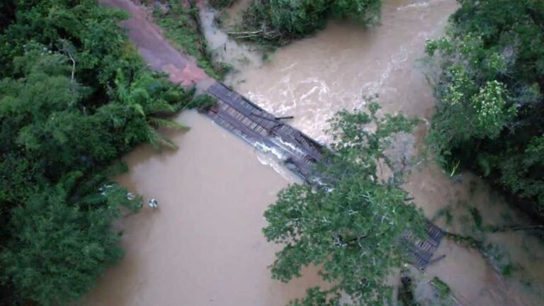 Na divisa de Porto Murtinho com Jardim, ponte sobre o Rio Perdido passa por reparos emergenciais