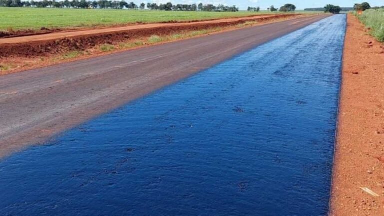 Avança obra de pavimentação da MS-316, entre Costa Rica e Paraíso das Águas