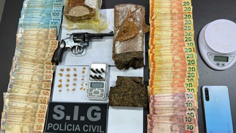 Homem de 30 anos é preso por tráfico de drogas e posse ilegal de arma de fogo
