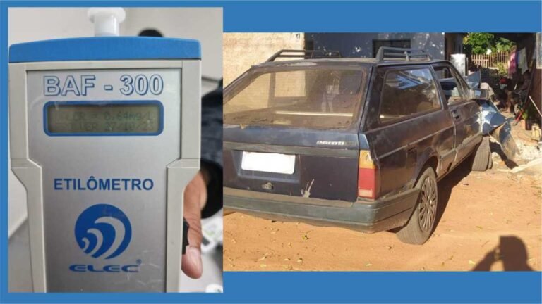 Sem documentos do carro e sem CNH, PM prende motorista em flagrante por dano e por dirigir embriagado 