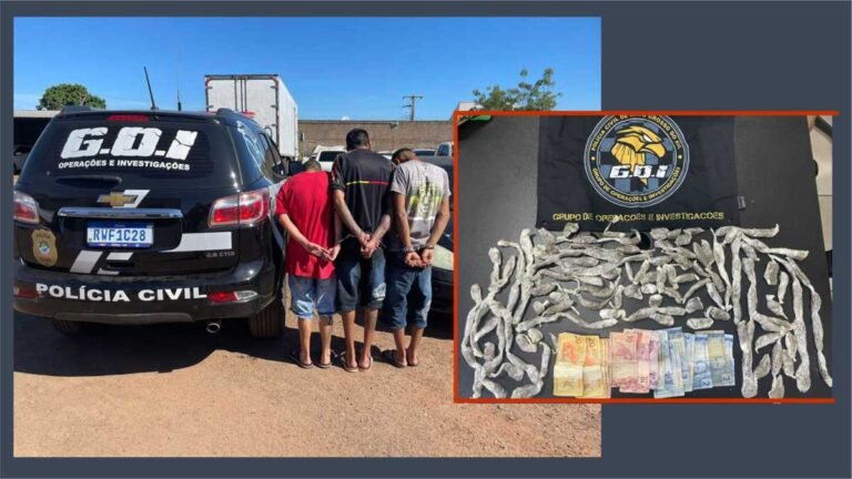 Durante investigação de duplo homicídio, Polícia Civil prende três por tráfico de drogas em Campo Grande