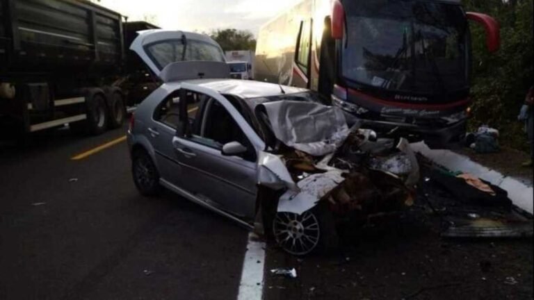 Colisão entre carro ônibus na BR-262 entre Miranda e Aquidauana deixa uma morte