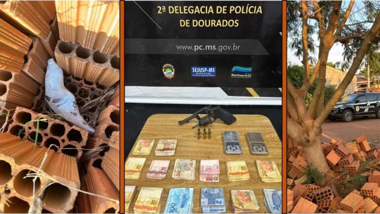 Canaã IV – Polícia Civil localiza arma de fogo escondida em pilha de tijolos em Dourados