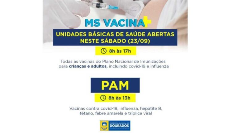 Unidades de Saúde atendem neste sábado para atualizar Caderneta de Vacinação de crianças e adultos